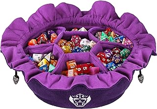 Immense Dice Bags with Pockets - Purple - Capacity 150+ Dice - Great for Dice Hoarders - by CardKingPro [Patented Design]