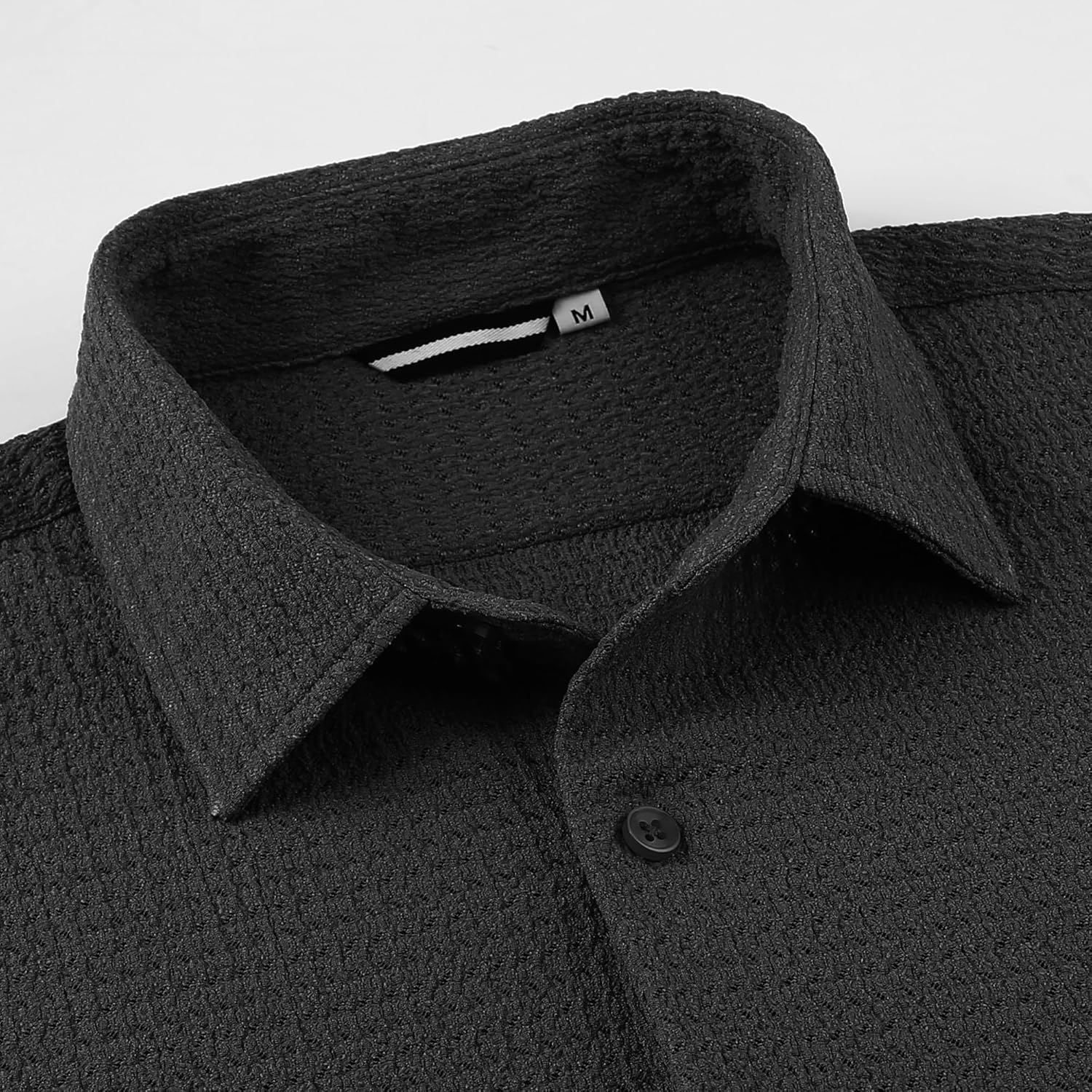 WARHORSEE Mens Casual Button Down Dress Shirts Long Sleeve 4-Way Stretch Collared Printed Business Work Shirt - Image 3