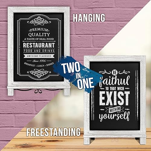 Miniatura 4 de HBCY Creations - Pizarra de madera rústica con patas para mesa, letrero de mesa estilo vintage para boda, pizarra pequeña para notas en la encimera