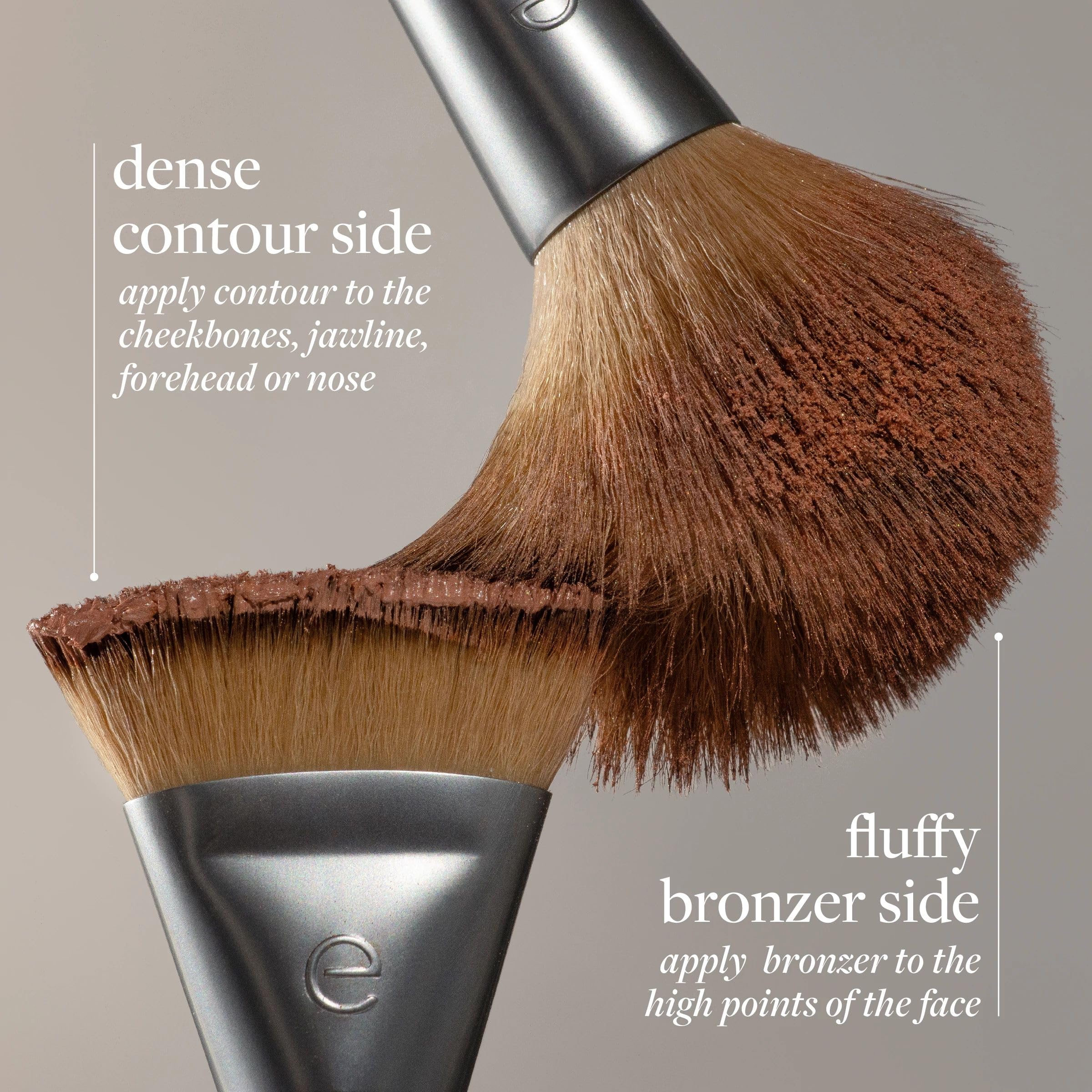 EcoTools Sculpt + Bronze Dual-Ended Makeup Brush, Fluffy Bronzer & Dense Contour Brush for Liquid Cream & Powder - Image 3