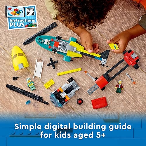 Miniatura 4 de Lego City Great Vehicles - Kit de construcción de helicóptero de rescate 60343, con camión de juguete y helicóptero de juguete, juguete de juguete