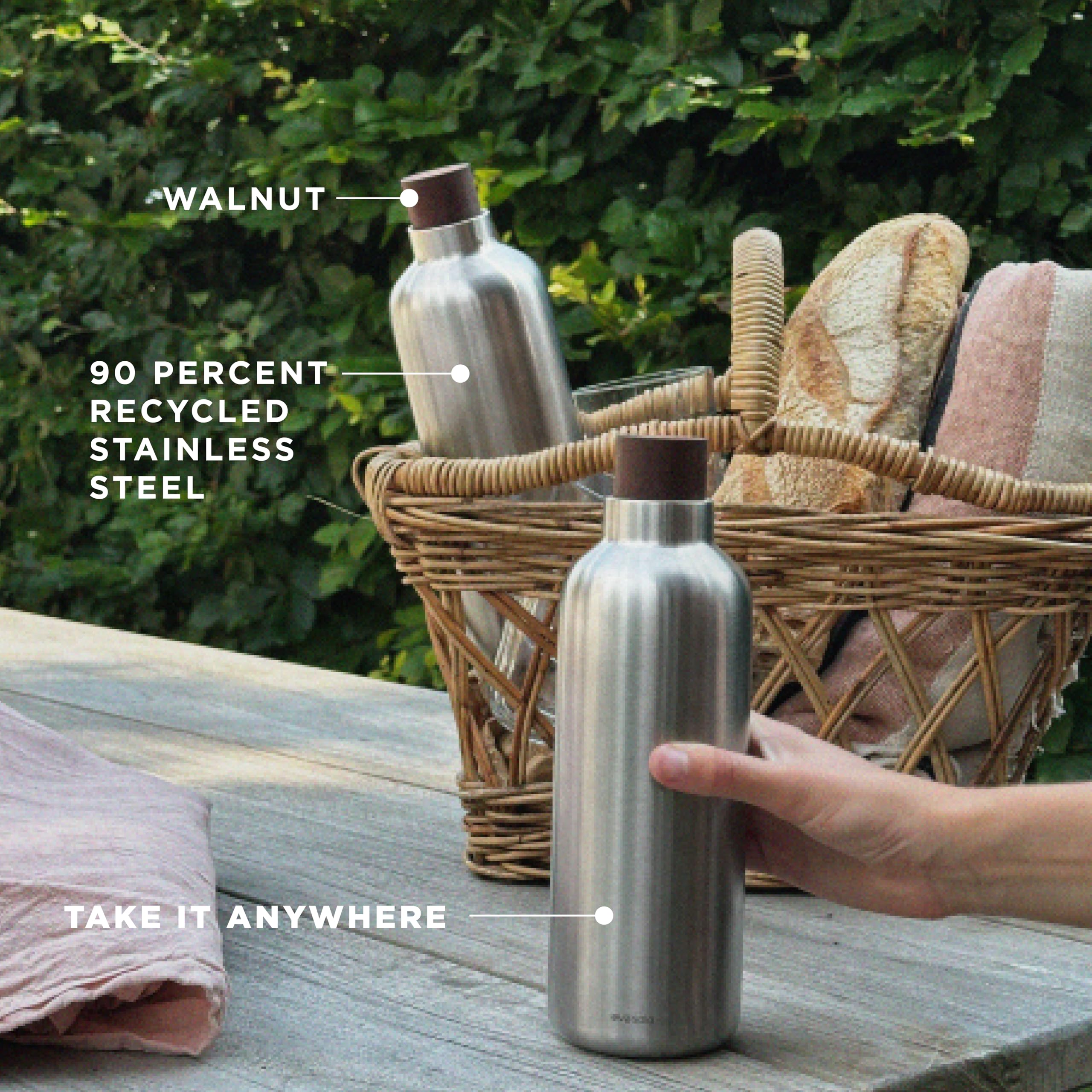 Eva Solo | Liquid Lounge Thermoflasche 1,0 L | Hält Getränke stundenlang kalt - optimal für sonnige Tage im Garten oder im Park | Brushed Steel