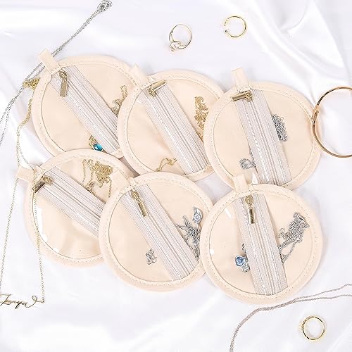 Miniatura 2 de Angelina's Palace 6 bolsas de terciopelo para joyas, organizador de joyas de viaje de doble cara, bolsa de almacenamiento portátil para collares