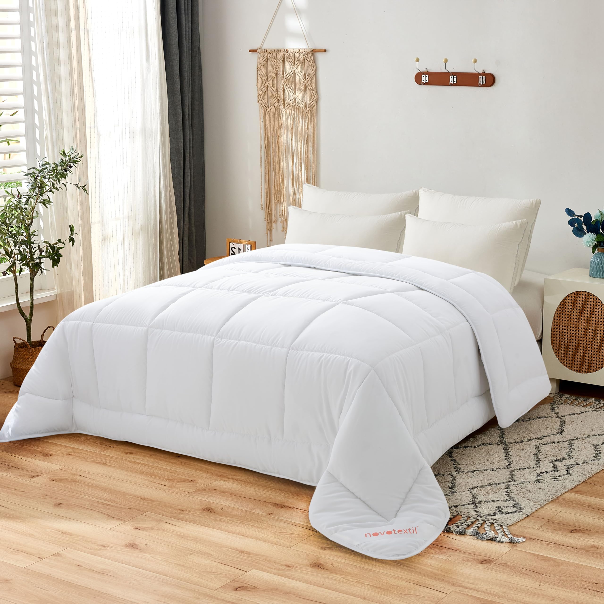 NH NOVOTEXTIL HOGAR Edredón Relleno Nórdico Cama 135 (220x220), Edredón de Fibra 350 gr/m2, Nórdico Térmico, Hipoalergénico, Suave y Transpirable, Ideal para Otoño e Invierno