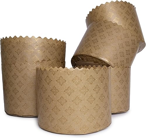 Molde para pan de Pascua Paquete de 12 moldes de papel Panettone antiadherente grande Molde para Paska Pascha Panetonne de 5.1 x 3.35 pulgadas