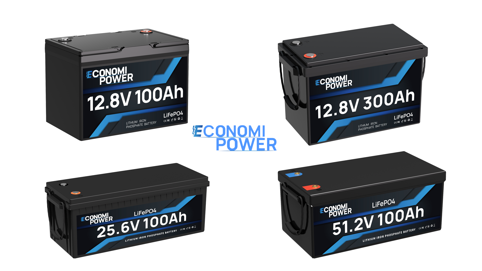 Batteria Litio LiFePO4 12V 300Ah - Per Camper, Solar, Con BMS 200A