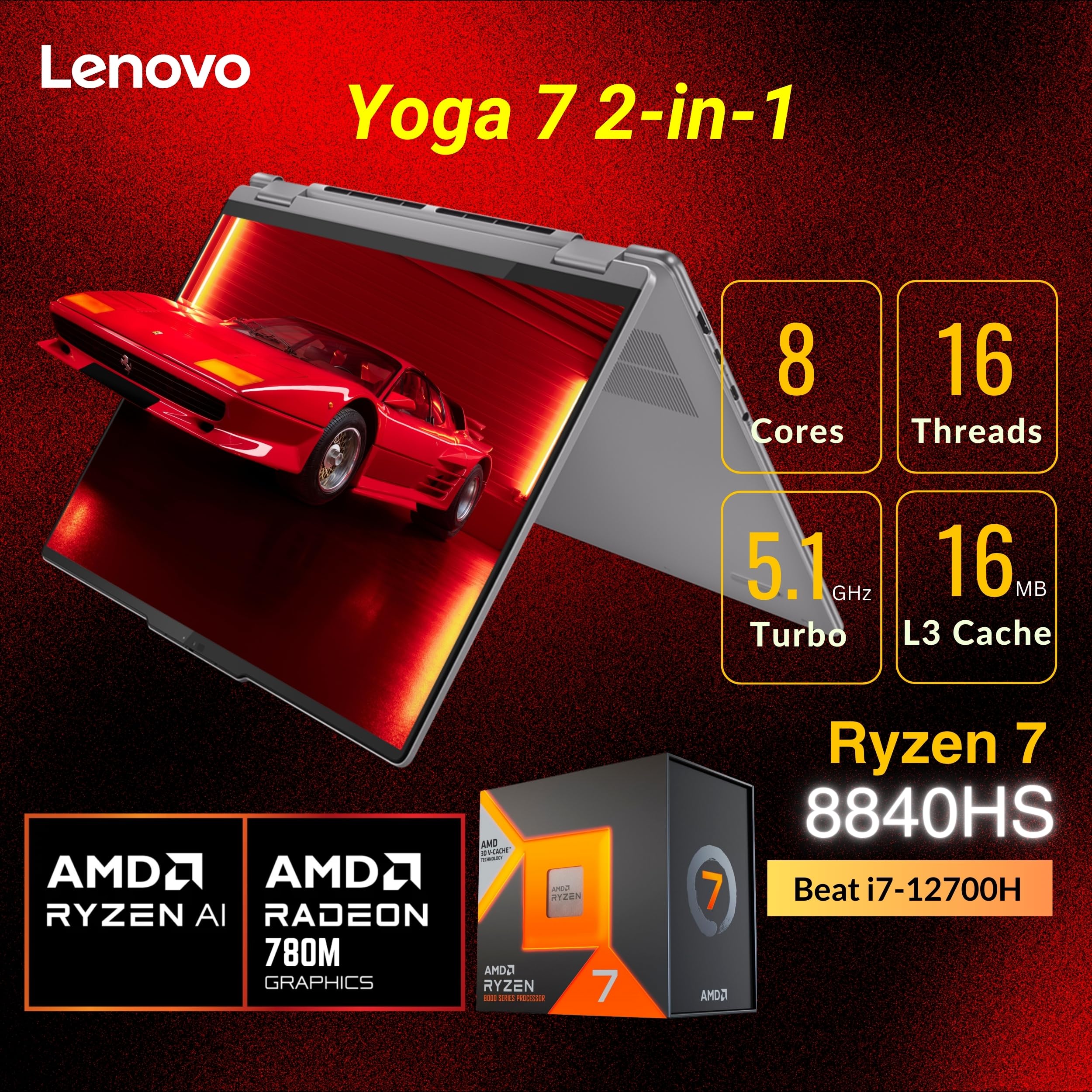 Amazon.com: Lenovo Yoga 7 2-in-1 AI Laptop, 16