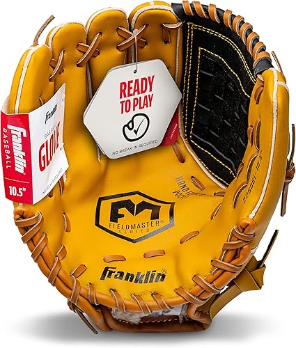 Vista 285 de Franklin Sports Field Master Baseball + Softball Glove - Field Master Adult + Youth Baseball + Softball Mitt - Men's + Women's Gloves - Right Hand