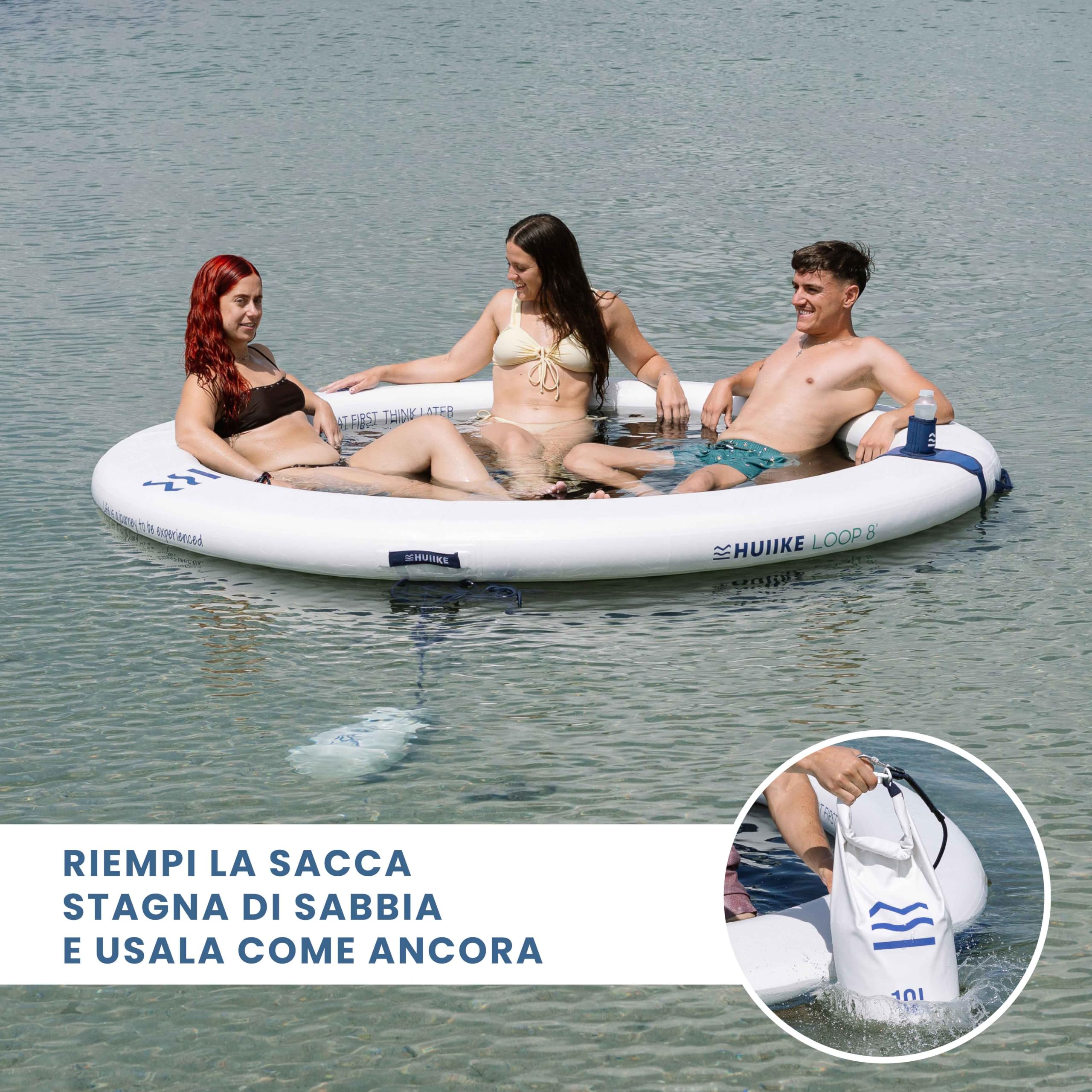 HUIIKE Anello Gonfiabile 4 o 6 Persone e Fino a 280 o 420 kg con Accessori