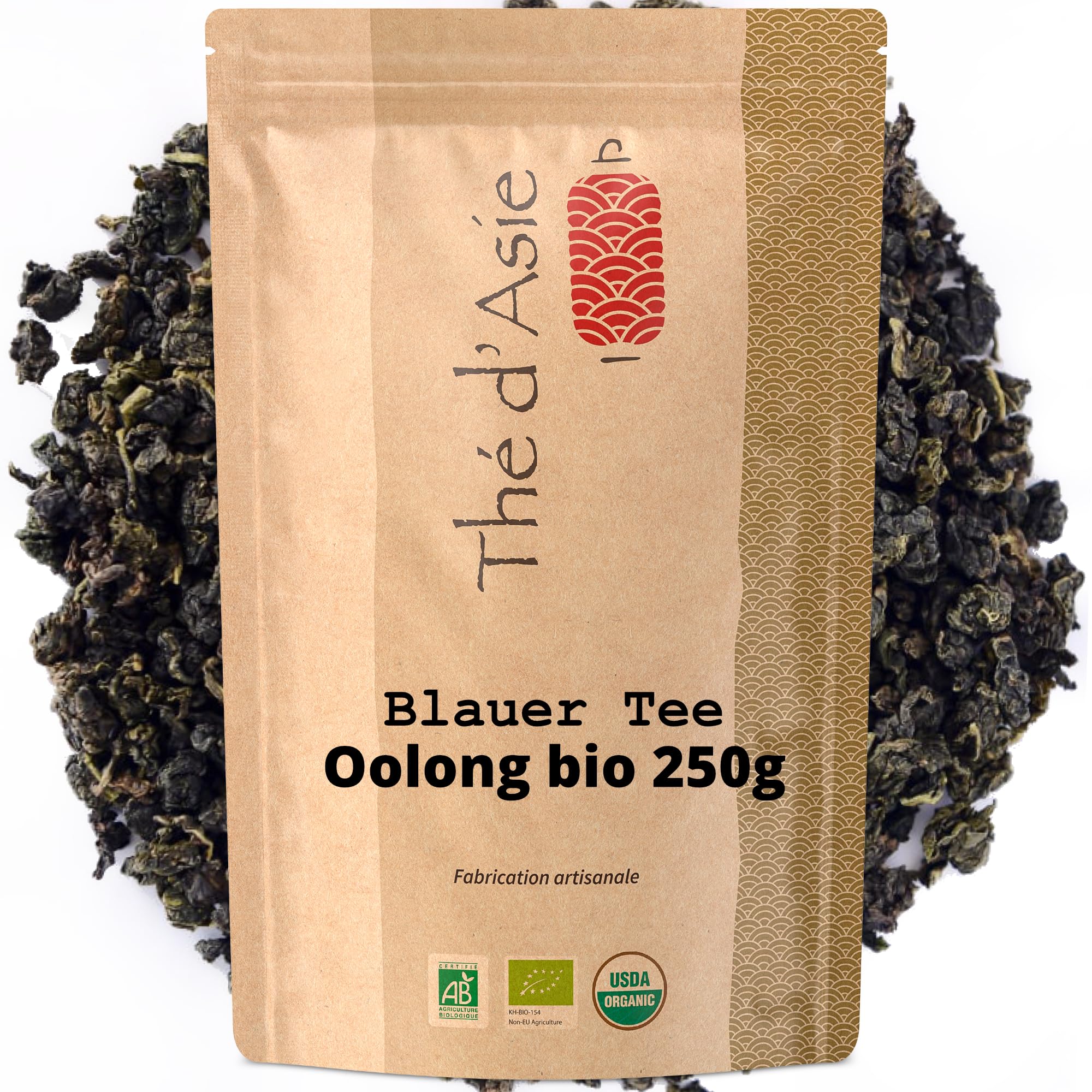 Khla - Oolong Bio 250g - Blauer Tee - Natürlicher Loser Asiatischer Tee aus China - Biologisch, Lose und Geschnitten - Kräutertee & Aufguss