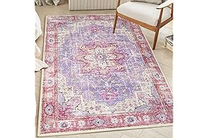 3x5ft Light Purple Rug Washable Area Rug