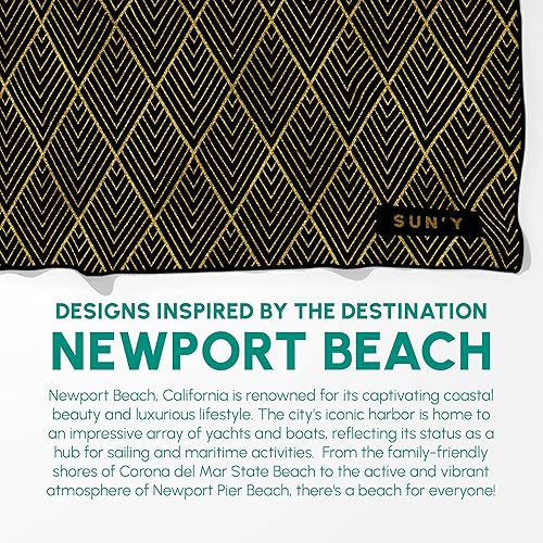 Miniatura 9 de SUN'Y Toalla de playa de microfibra con gofres, sin arena, de secado rápido, ultra absorbente, ligera y compacta, toalla de viaje con bolsa de