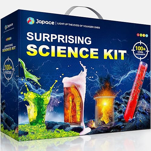 Japace Kit de Ciencia con Más de 100 Experimentos para Niños, Ideas de Regalo Cool para Navidad y Cumpleaños de Niños, Conjunto de Química y Física
