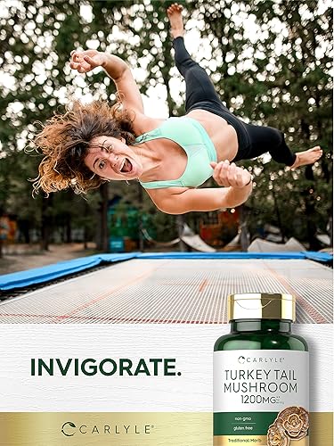 Miniatura 6 de Carlyle Cápsulas de hongos de cola de pavo | 1200 mg | 200 unidades | Extracto sin OMG y sin gluten