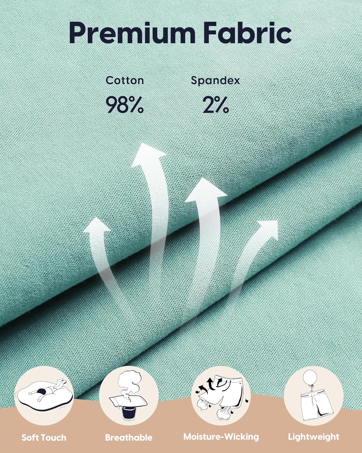 maamgic Men's Classic-fit 7" Cotton Casual Shorts Elastic Waistband with Multi-Pocket Daily Wear Walking Summer Outfit - Image 3