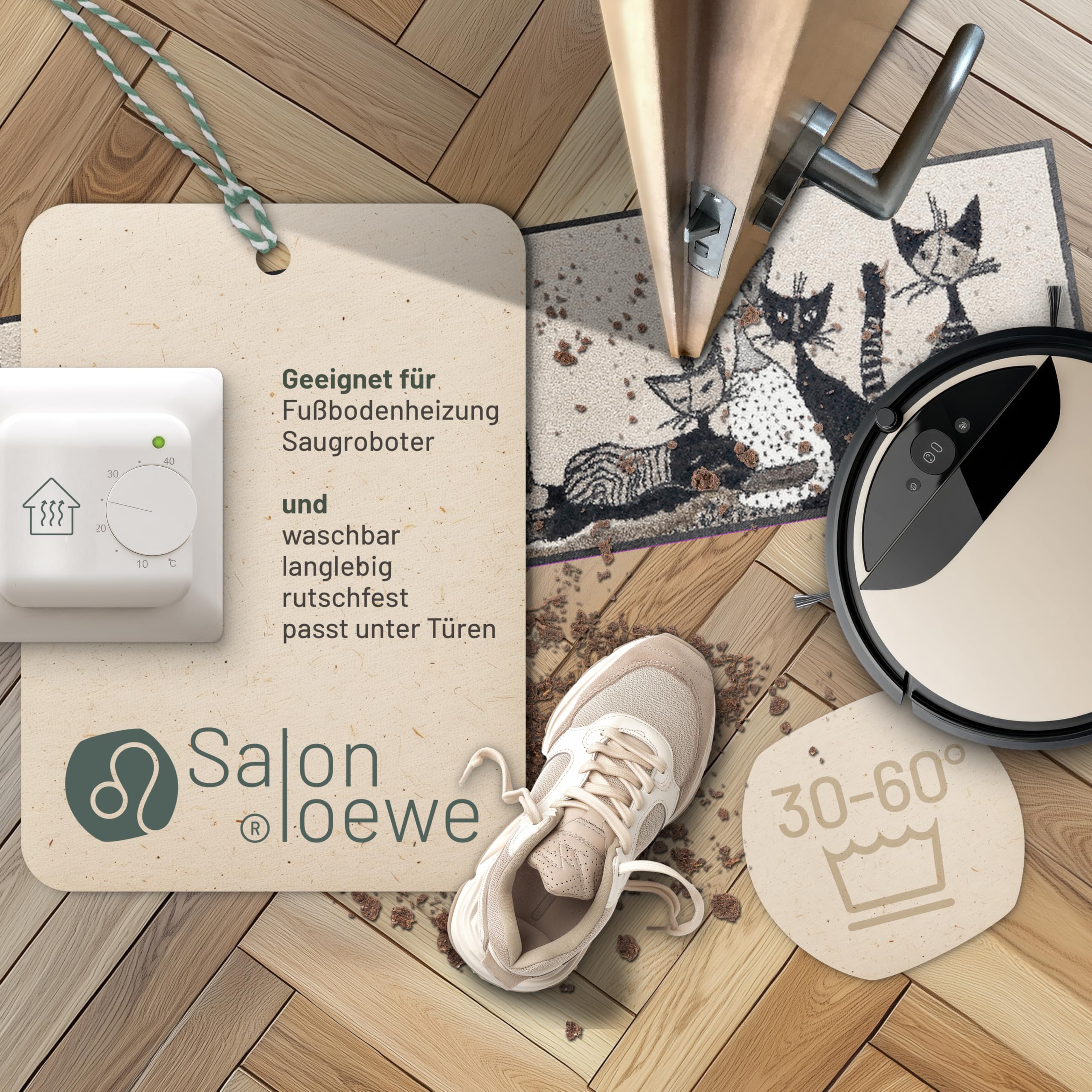 Salonloewe Läufer Serafino & Friends I Schmutzfangmatte & Fußabtreter für Innen 35 x 120 cm