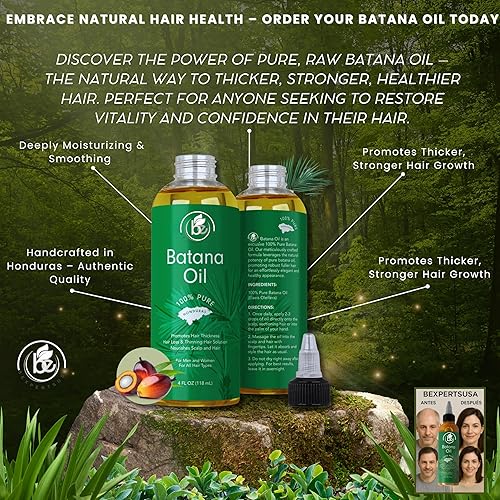 Miniatura 3 de Aceite de batana, promueve el crecimiento del cabello, 100% puro y natural, 4 onzas, crudo, espesa, fortalece, hidrata y suaviza, anti-pérdida de