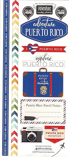 Pegatinas para álbumes de recortes de cartulina de aventura Puerto Rico (60999)