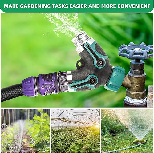 Miniatura 5 de Hose Splitter 2 Way 34 Inch Faucet Y Connector With Shut Off Valve,Garden Hose Splitter With 4 Leakproof Washers 1 Tape As Gift,Garden Supplies Hose