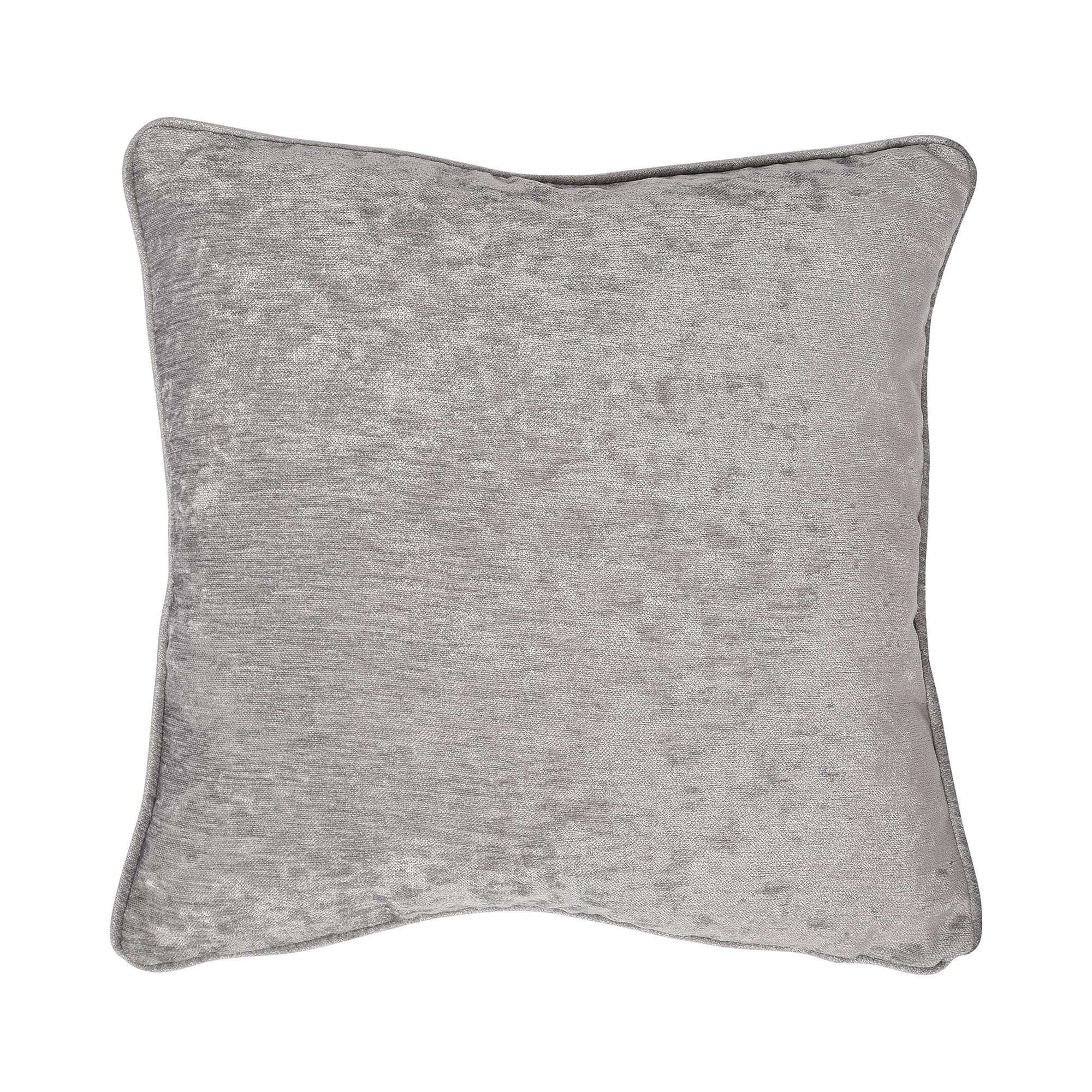 Curtina Textured Chenille Grey Textured Filled Cushion from B&Q