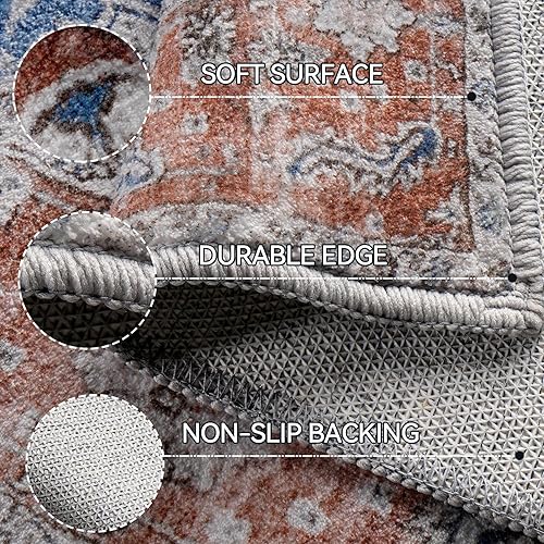 Miniatura 3 de Hargiis Alfombra de área, 2 x 3, antideslizante, lavable, alfombra para puerta interior, alfombra para dormitorio, cocina, entrada, baño, alfombra