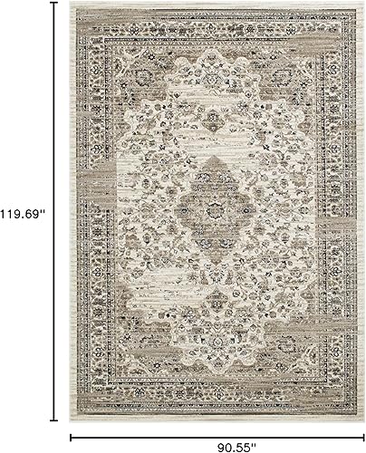 Miniatura 2 de Allstar - Alfombra decorativa moderna de 8 x 10 pulgadas, diseño fósil (9 pies 8 pulgadas x 7 pies 6 pulgadas)