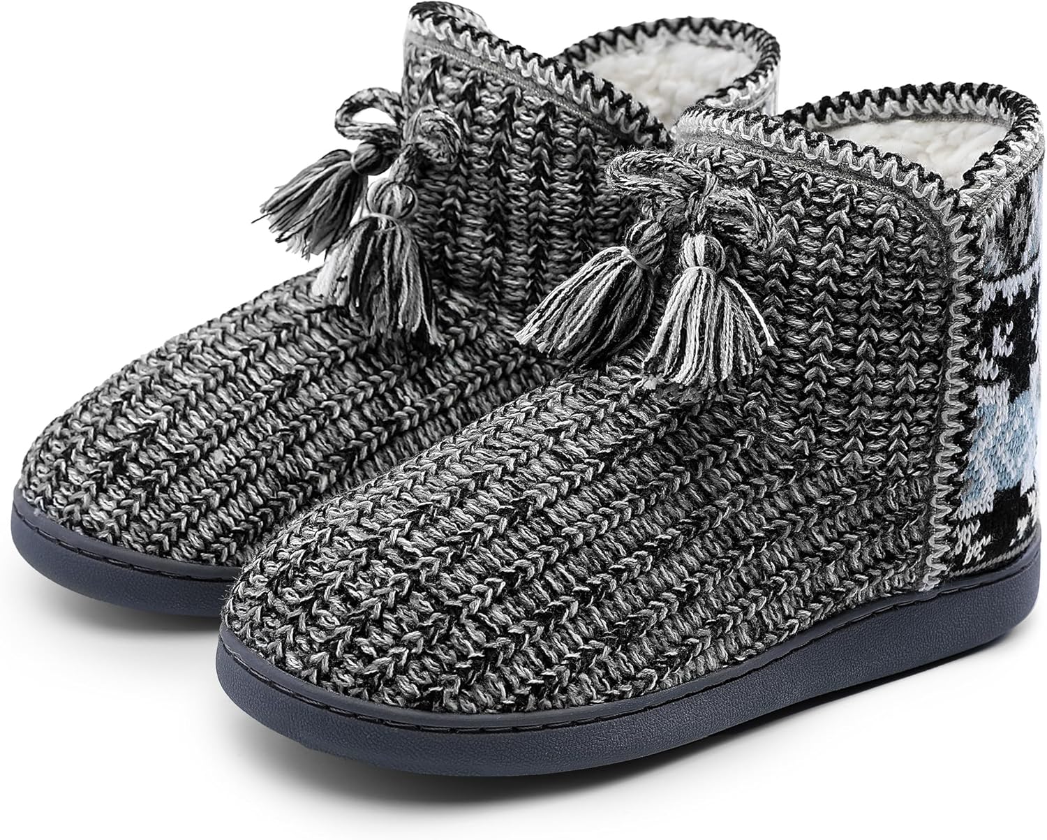 Womens Slippers Winter Warm House Shoes Knitted Fleece Faux Fur Lining Bootie slipper - Image 6