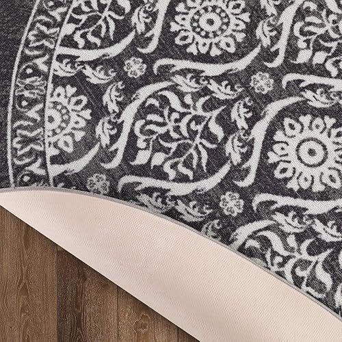 Miniatura 87 de Antep Rugs - Alfombras antideslizantes (antideslizante) 4 x 6 con parte trasera de goma floral geométrica de bajo perfil para interiores