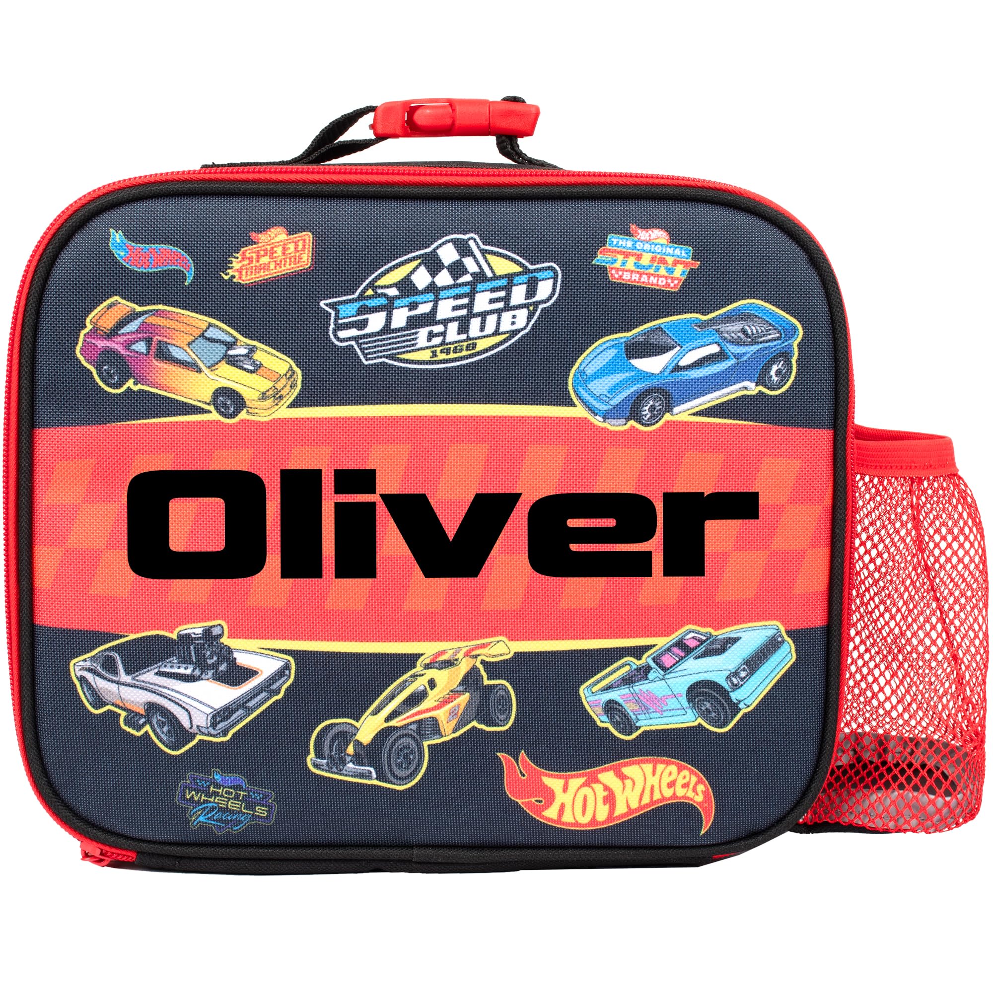 Sac à déjeuner Hot Wheels personnalisé isotherme pour repas enfant noir