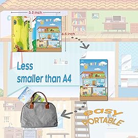 Magnetic Portable Playboard Doll House Family Magnets Learning Travel Toy (65 Pcs)