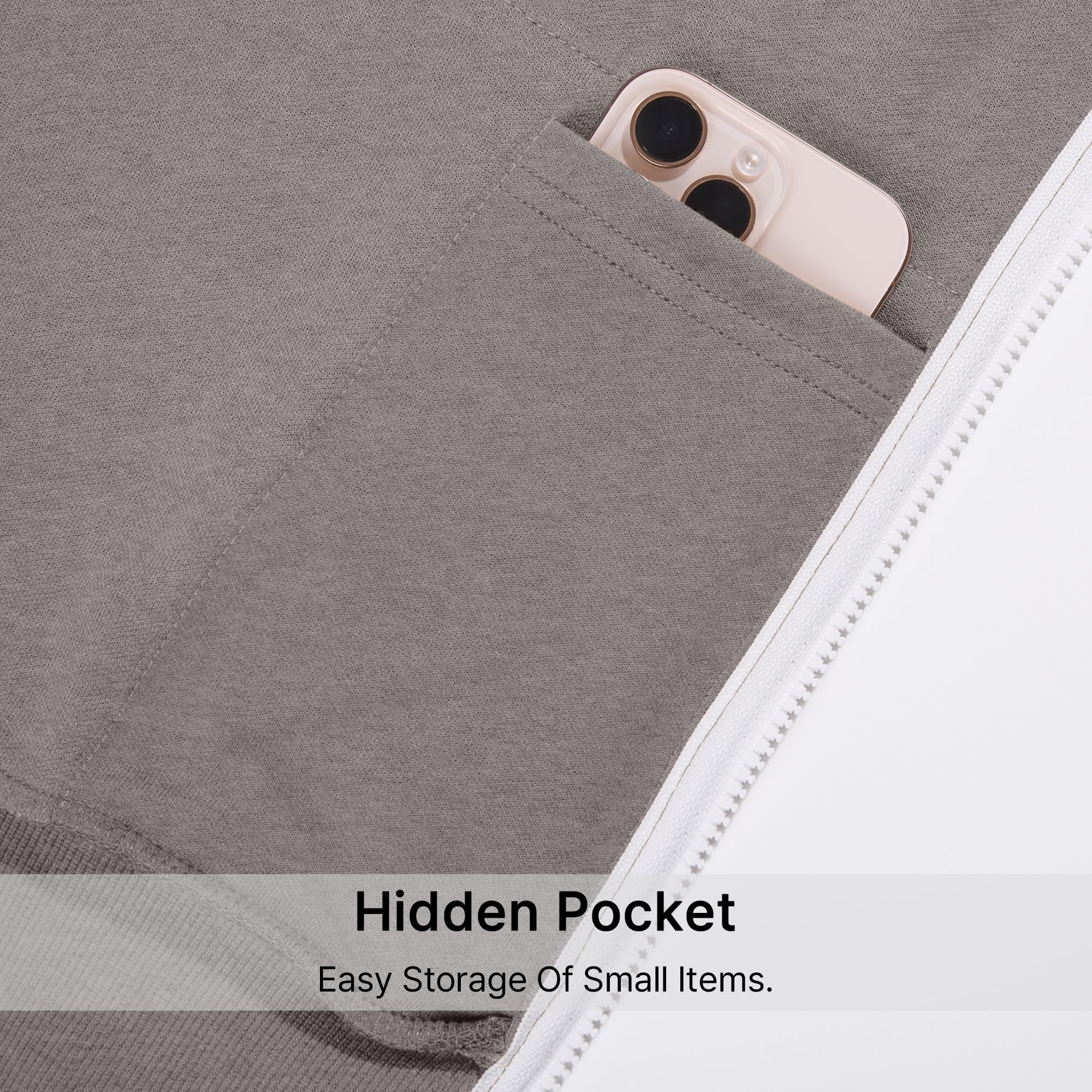 Ohoo Mens Slim Fit Zip up Hoodie Cotton Blend Soft Fabric Short Sleeve Lightweight Comfy Basic Jacket with Kanga Pocket product thumbnail 7