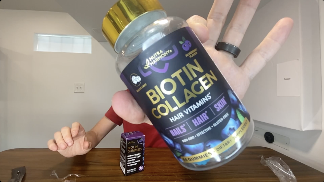 TASTE TEST Blueberry Biotin Collagen Gummies Supplements
