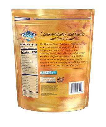 Blue Diamond Almonds, Flavored Snack Nuts Bundle, Smokehouse 40 Ounce and Habanero BBQ 25 Ounce, 2 Items