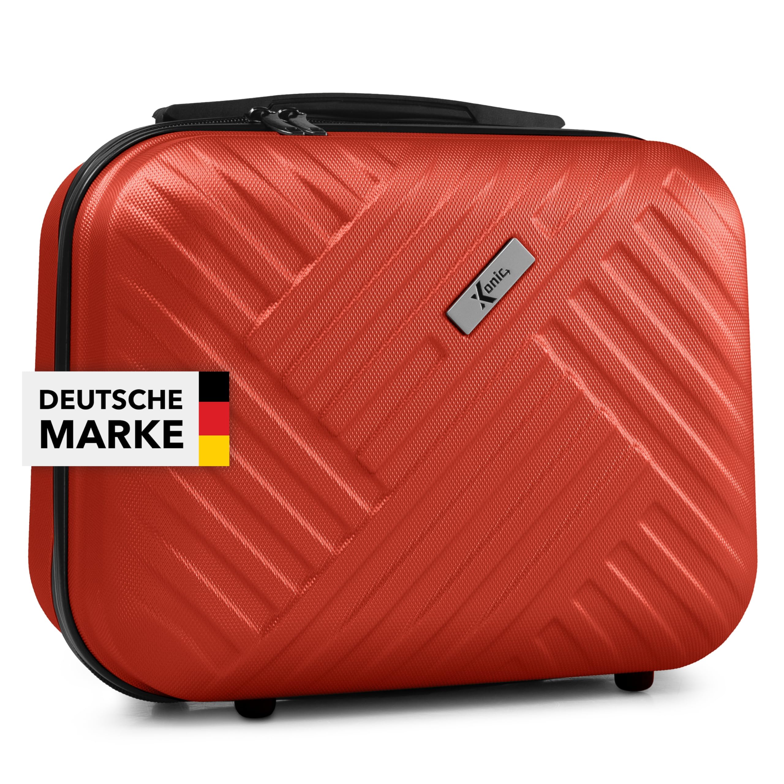 Xonic® Design Kosmetikkoffer aus ABS Hartschale – Robustes Beautycase als Handgepäck - Kosmetiktasche für Reisen – leicht & stabil (Rot)