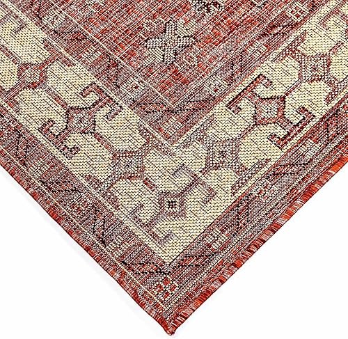 Miniatura 3 de Liora Manne Alfombra de área para interiores y exteriores, color rojo, cómoda y duradera, telar eléctrico, material de polipropileno, estabilizado