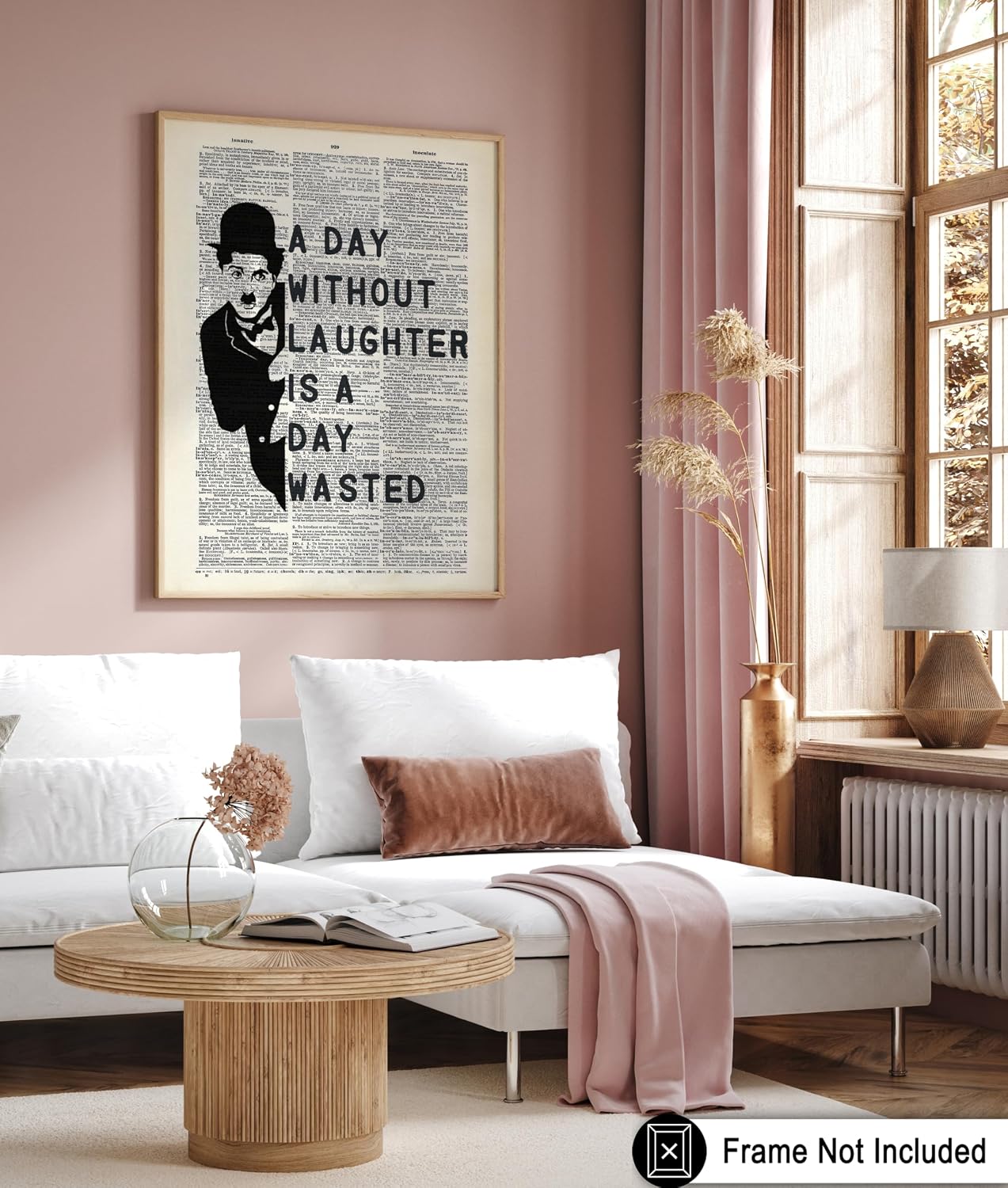 Poster Master A Day Without Laughter Print - Dictionary Poster - Motivational Quote Art - Inspiring Gift for Him, Her - Wall Decor for Living Room, Office, Bedroom - 8x10 UNFRAMED Wall Art