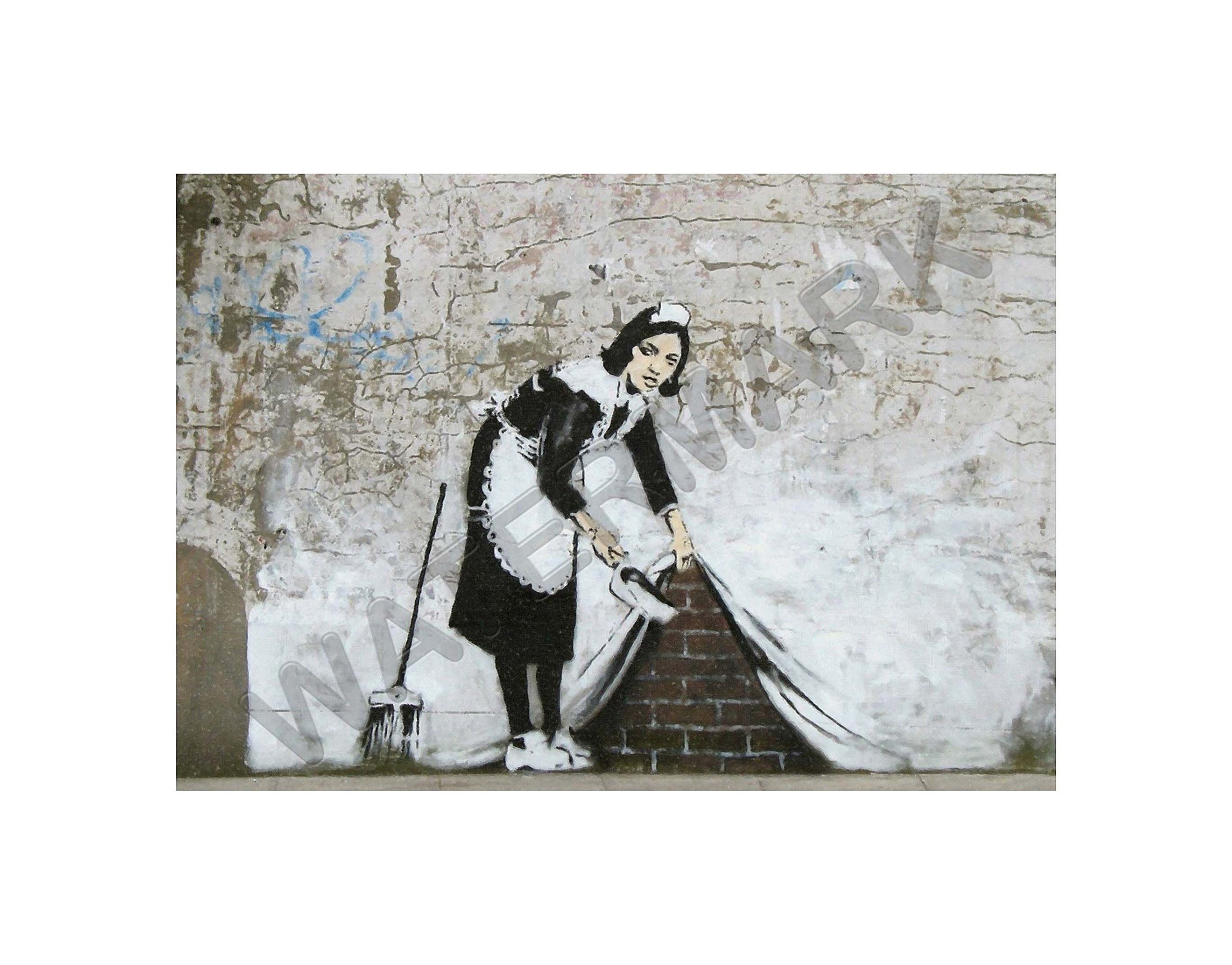 【海外版】Banksy  Sweet  Amazon.com: Wee Blue Coo Banksy Maid Graffiti Street Art 12x16