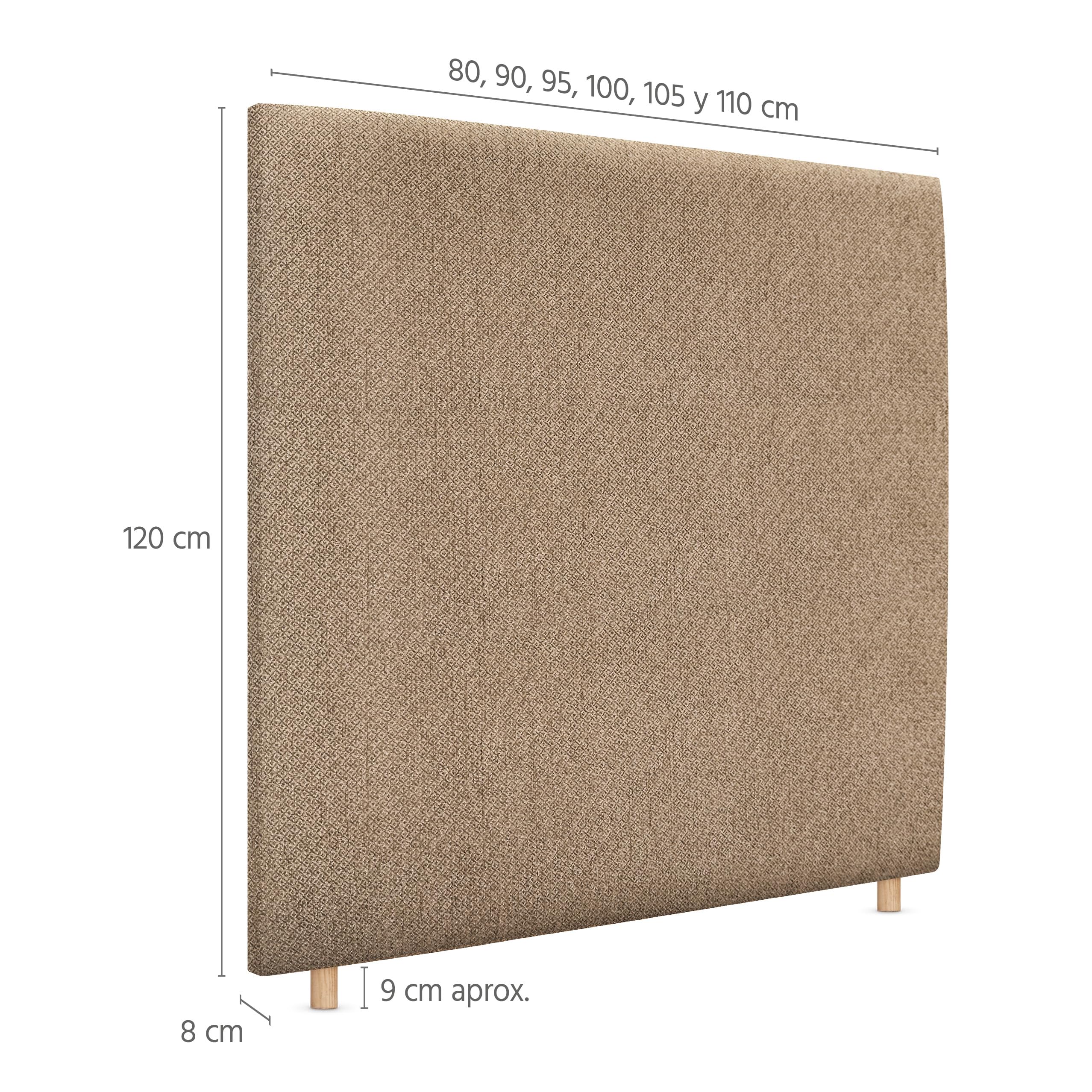 DHOME Testiera in Tessuto Luxury Liscia fino al Pavimento con Spessore di 8 cm Testata Imbottita per Letto Camera da Letto Moderna Top Trending (Golden Wood, 200cm Dual)
