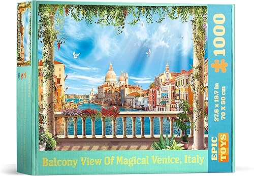 Miniatura 2 de Rompecabezas de Venecia de 1000 piezas para adultos y adolescentes, rompecabezas de 1000 piezas con bolsa de almacenamiento con cremallera y póster
