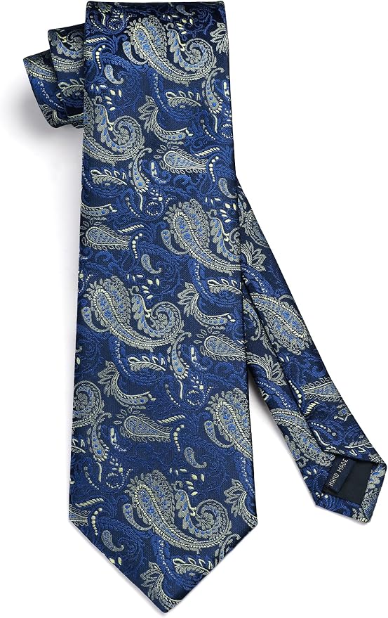 Set de corbata y pañuelo paisley para hombre miniatura 3