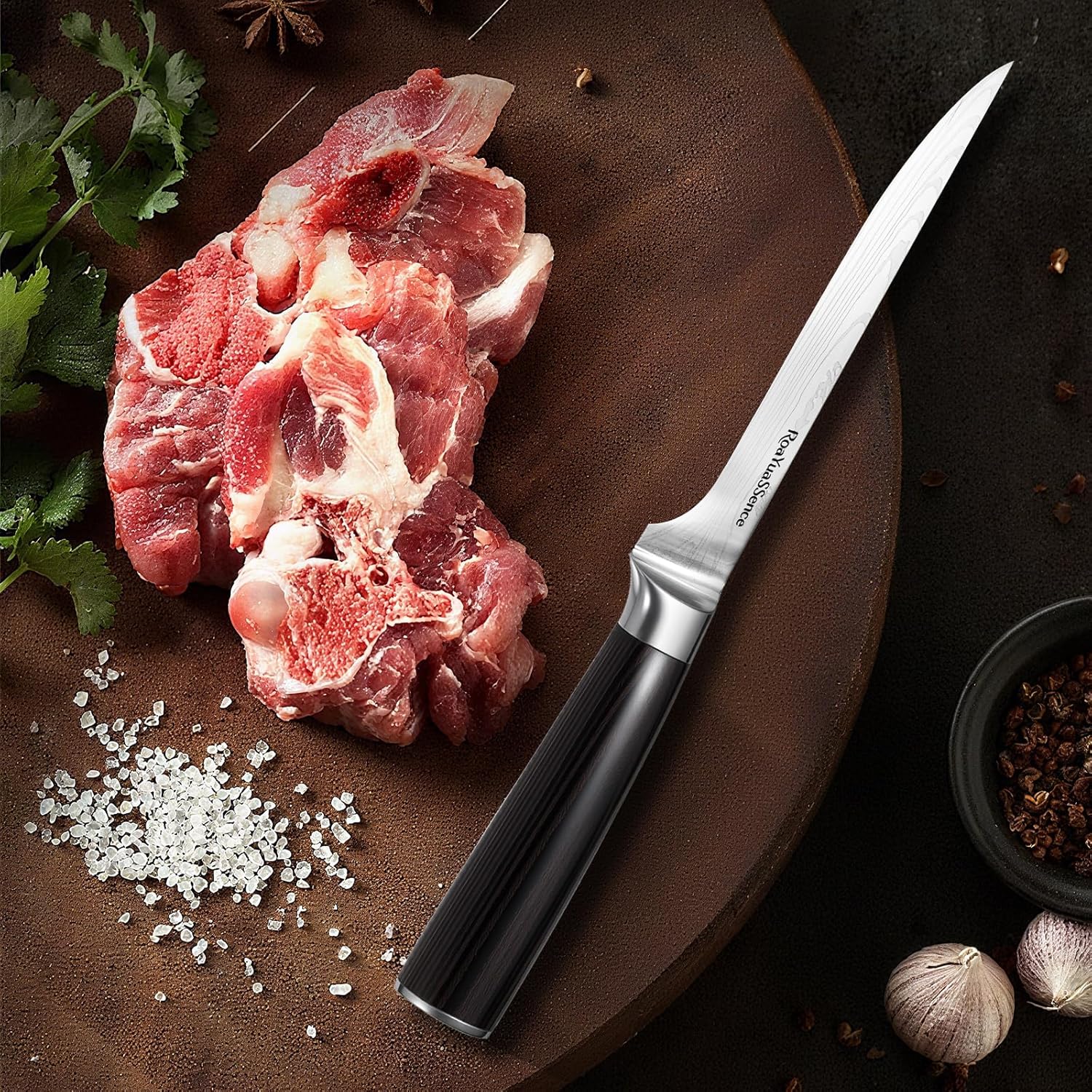 Professional 6 Inch Deboning Knife - Razor Sharp High-carbon Stainless Steel, Flexible Blade & Wood Handle - Precision Meat, Poultry, and Fish Tool - Gift Box Included