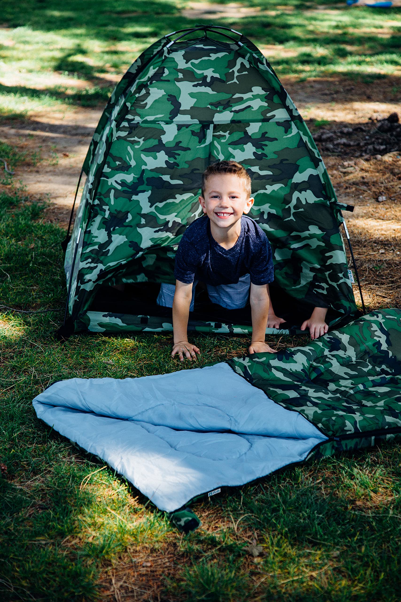 Pacific Play Tents 23335 Kids Green Camo Dome Tent Set with Sleeping Bag and Chair - Image 8