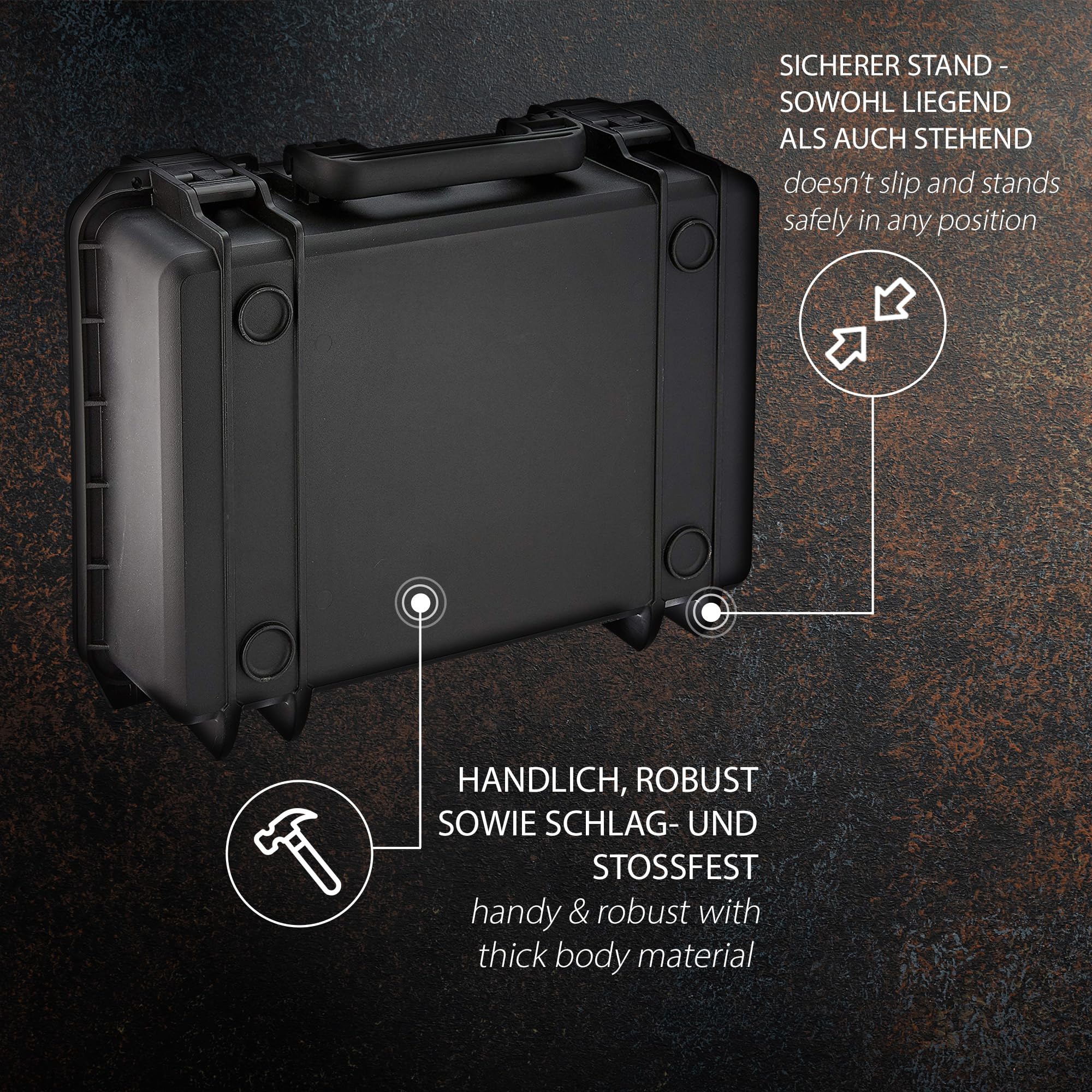 valigetta porta orologi - ospita fino a 8 orologi - si chiude a chiave, resiste all'acqua, ben protetta - perfetta per viaggiare - Made in Germany
