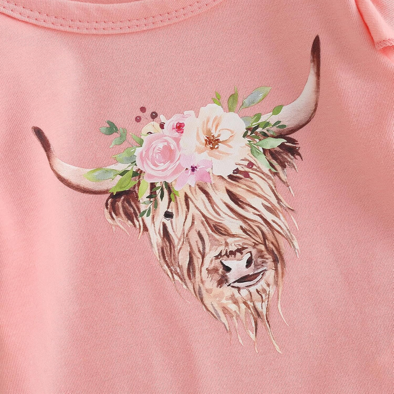 TheFound Infant Baby Girl Clothes Newborn Ruffle Long Sleeve Ribbed Romper Print Bell Bottom Toddler Baby Fall Winter Outfit - Image 4