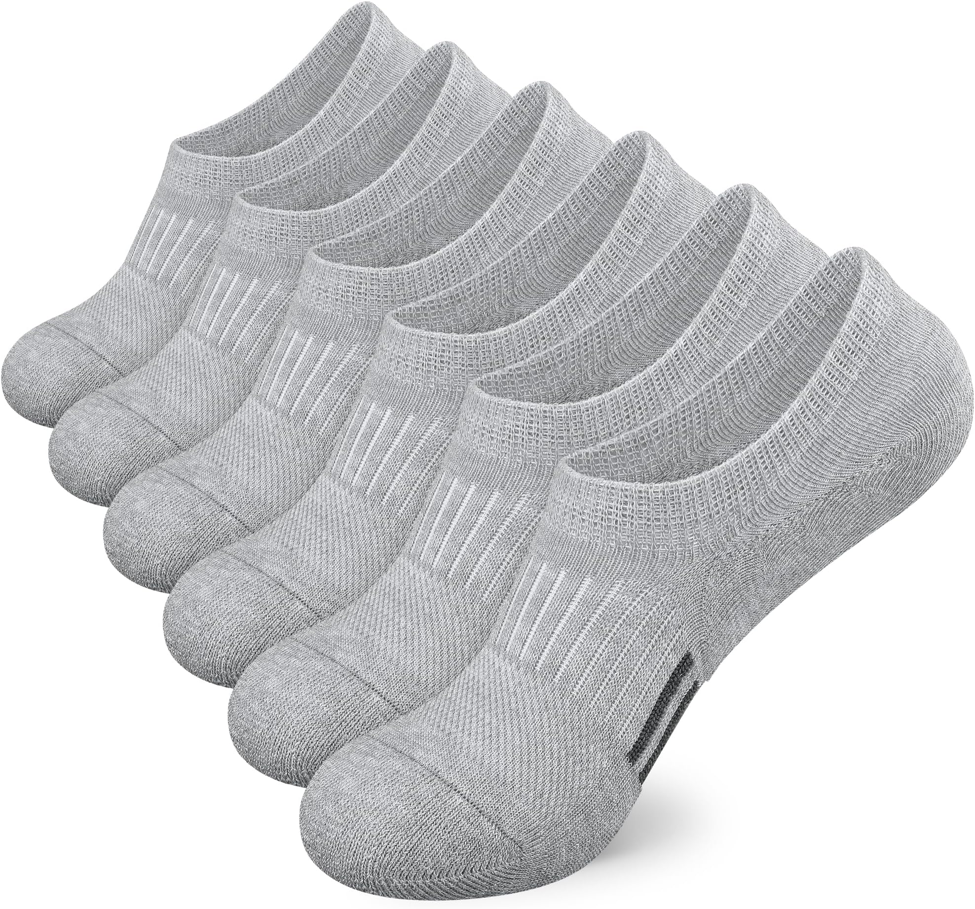 Ankle Athletic Running Socks Cushioned Breathable Low Cut Sports Tab Socks for Men and Women (6 Pairs)