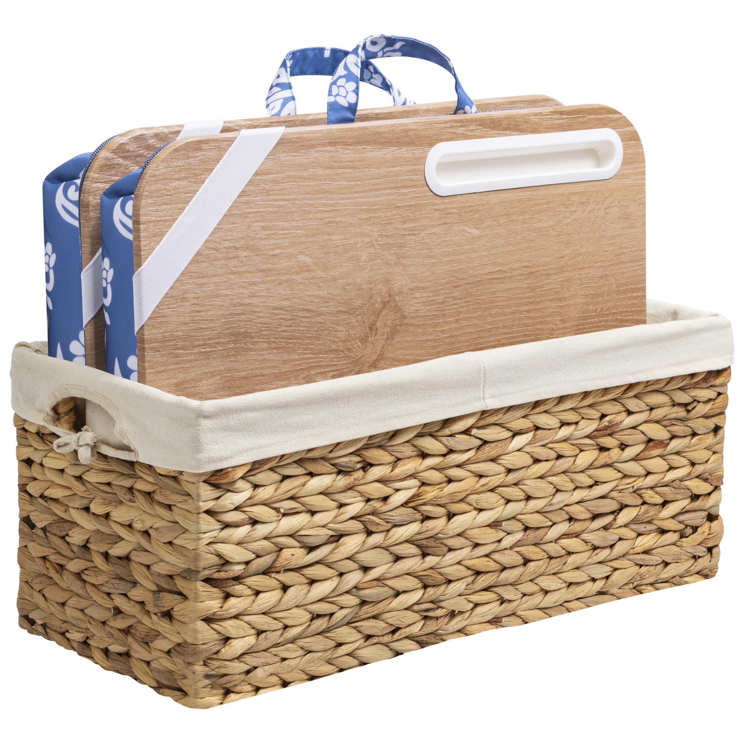 LAPGEAR Designer Lap Desk – Floral Bock Print, 2-Pack with Storage Basket