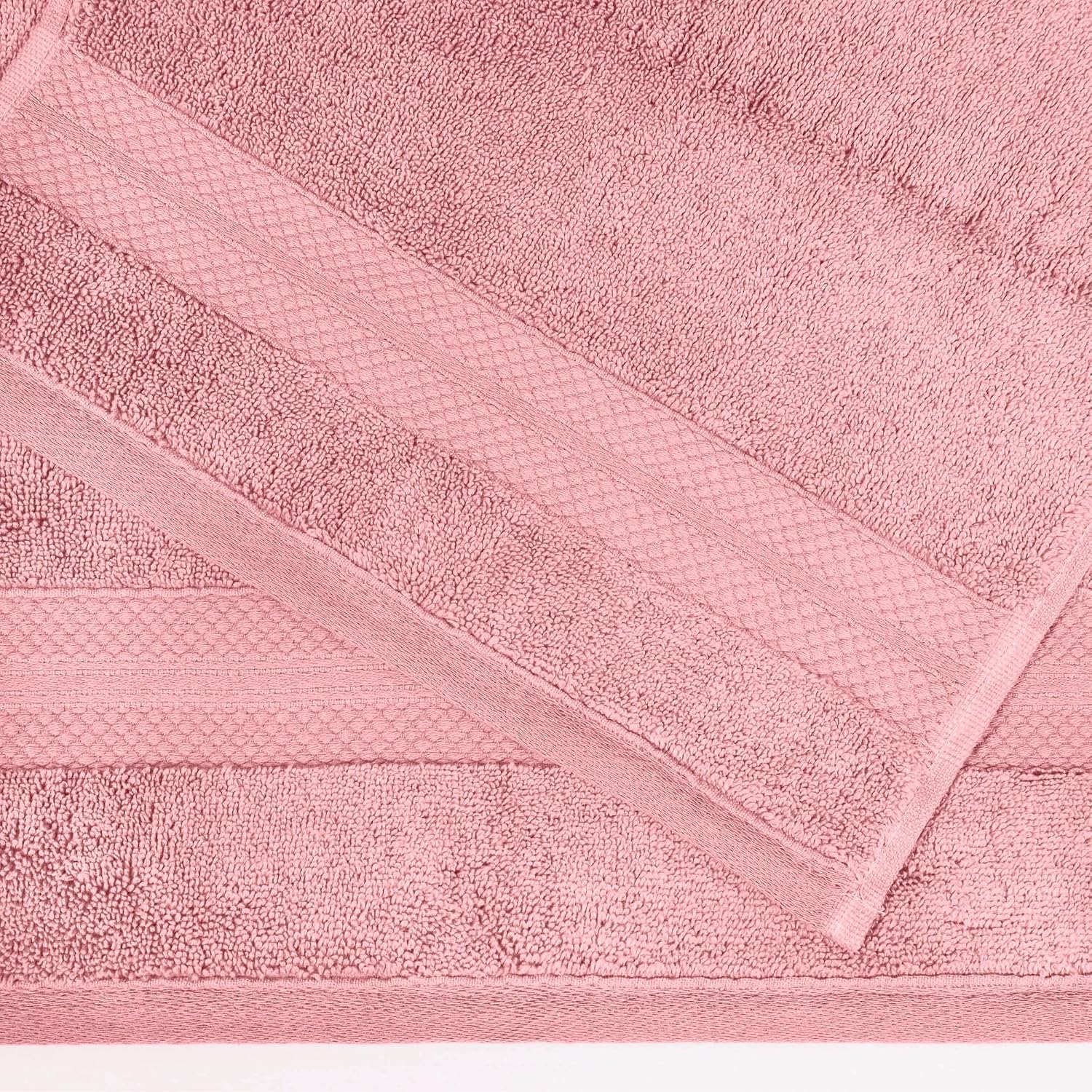 SUPERIOR Turkish Cotton 12-Piece Face Towel Set, Small Absorbent Towels for Quick Drying, Washcloths for Guest Bath, Master Bathroom, Gym, Spa, Airbnb, Apartment, Kids, Home Accessories, Pink image 3