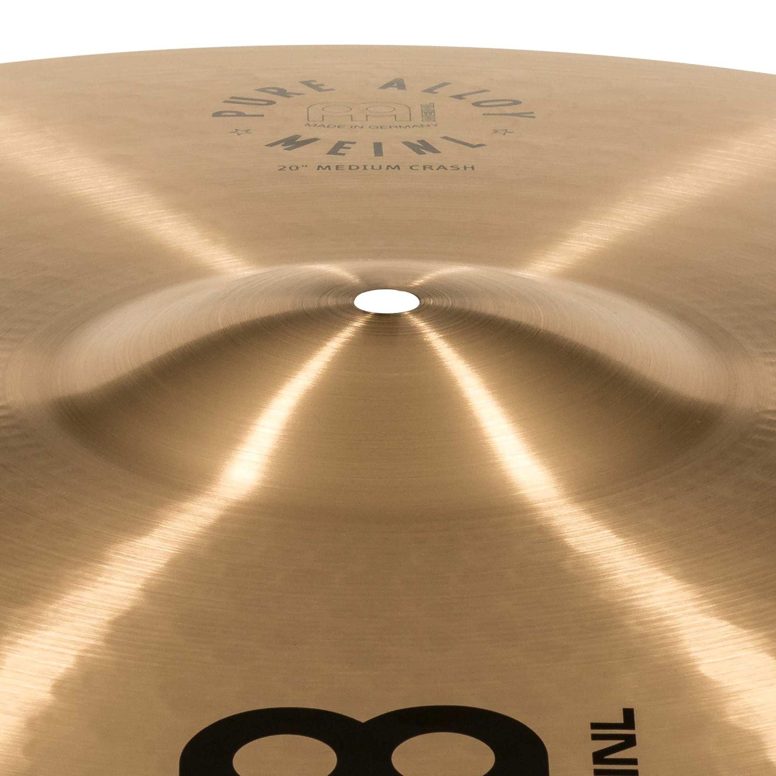 Meinl Cymbals Pure Alloy Piatto Crash Medium 20 pollici (50,80cm) per Batteria - Bronzo puro in Lega, Finitura Tradizionale (PA20MC)