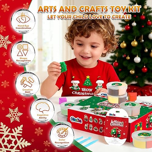 Miniatura 3 de Kit de arcilla seca al aire para regalo de Navidad, arcilla para modelar para niños, arcilla mágica de bricolaje con herramientas de tallado y