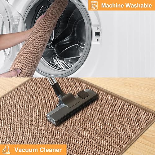 Miniatura 6 de Tapete para puerta delantera, tapete para entrada interior, tapete de entrada con parte trasera de goma para puerta interior, tapete trenzado para